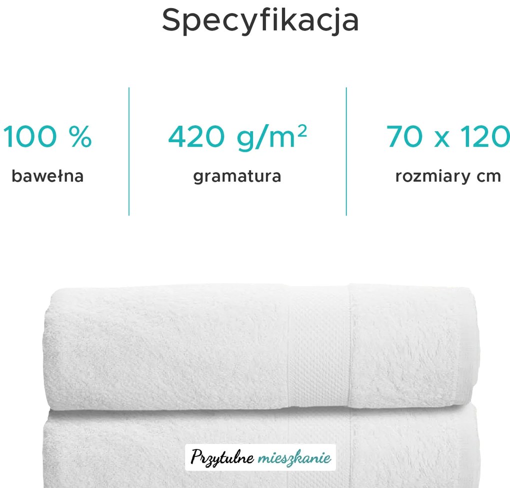 Ręcznik kąpielowy żółty DONNA 70x130 cm, 100% bawełna
