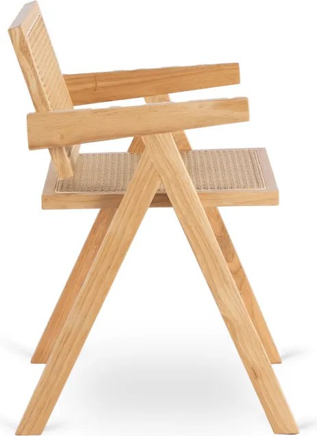 Krzesło Drewniane MADERA Dąb/Beż Ażurowe Retro