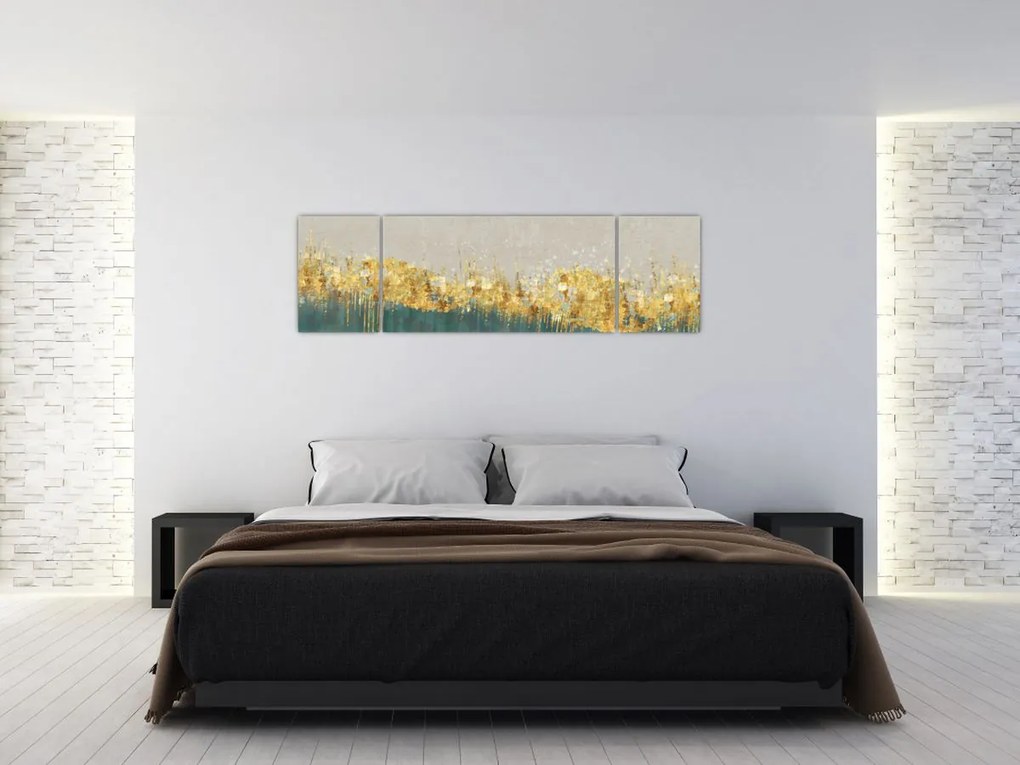 Obraz - Tekstura ze złotą dekoracją (170x50 cm)