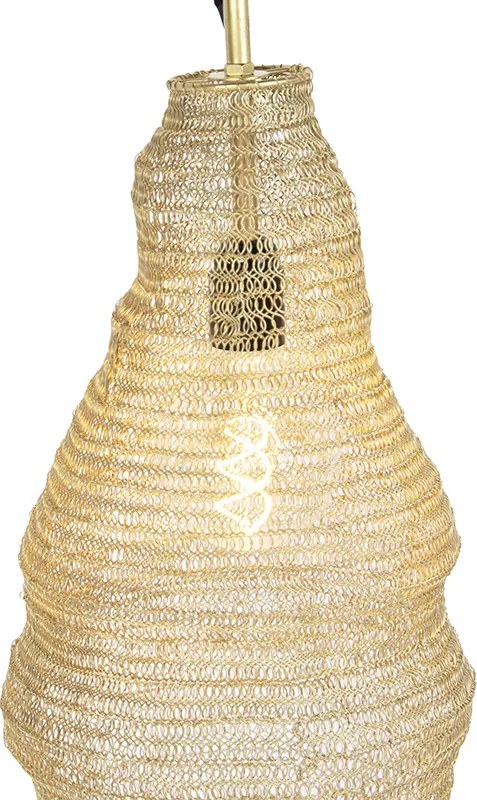 Orientalna lampa wisząca złota - Nidum Rombo