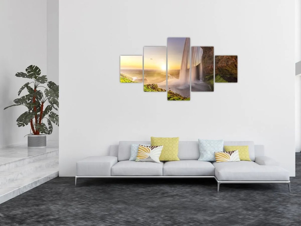 Obraz - Seljalandsfoss od tyłu jaskini (125x70 cm)