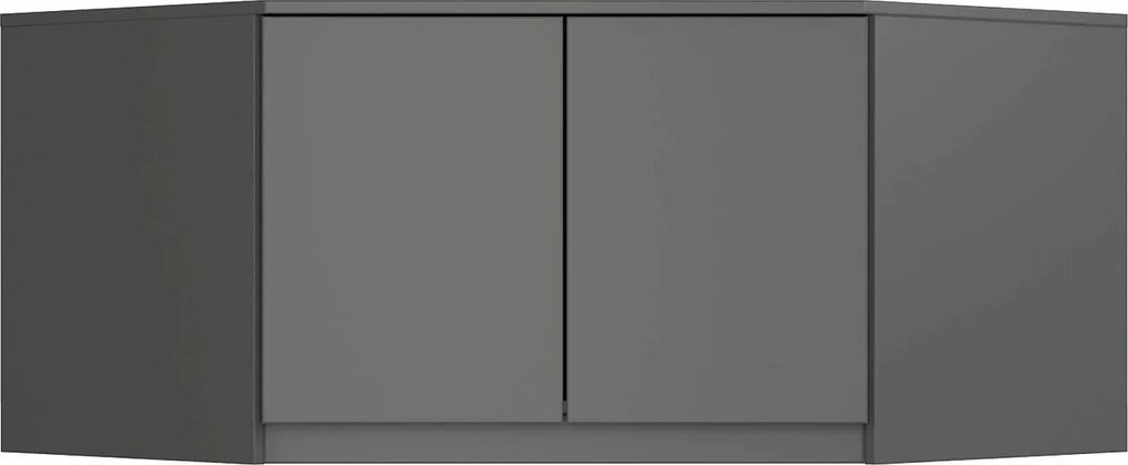 Nadstawka na szafę AKORD S100 Grafit Szary 100 cm 2 drzwi kolor Grafit Szary mat 3 półki 100x50x55 cm