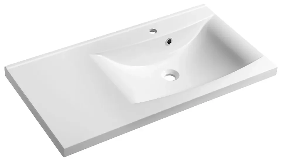 Biała umywalka z kompozytu mineralnego 90x48 cm Luciola – Sapho