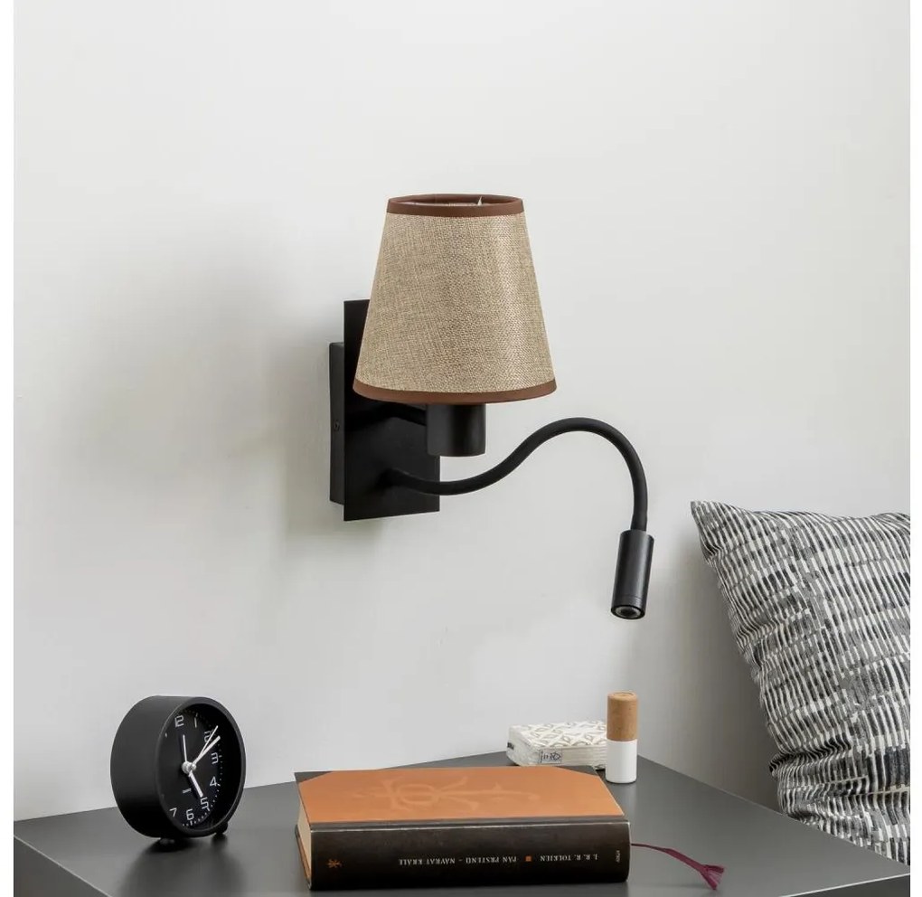 Brilagi - LED Kinkiet NUBILA 1xE27/25W/230V + LED/3W czarny/brązowy