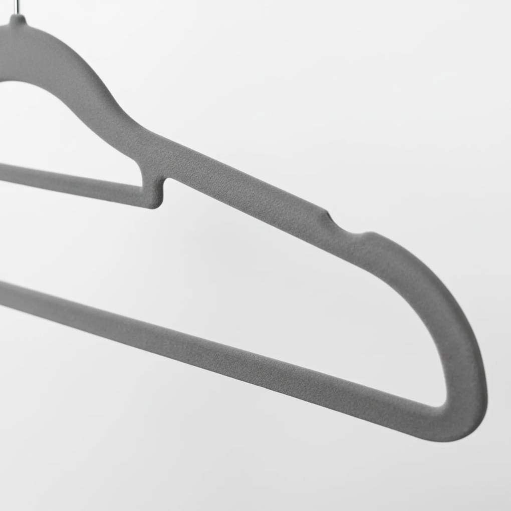 Zestaw wieszaków welurowych MAGIC VELVET 20 szt. szare