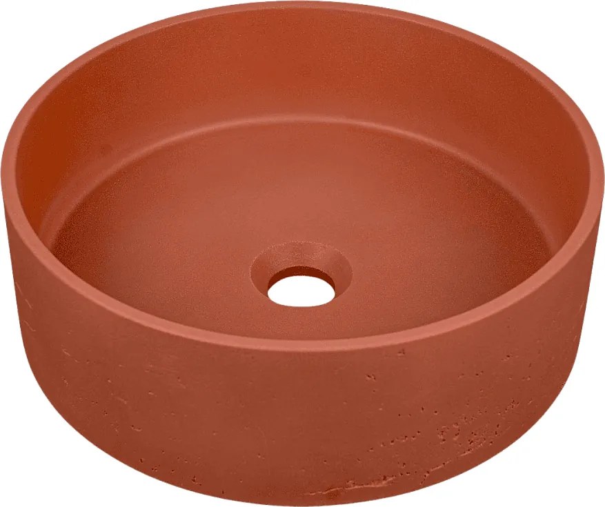 Umywalka nablatowa z betonu terakotowego