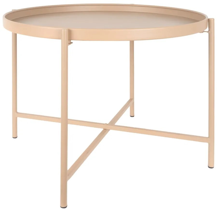 Beżowy metalowy okrągły stolik ø 50 cm Meseta – Leitmotiv