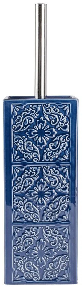 Pojemnik na szczotkę CORDOBA DARK BLUE + szczotka WC, WENKO