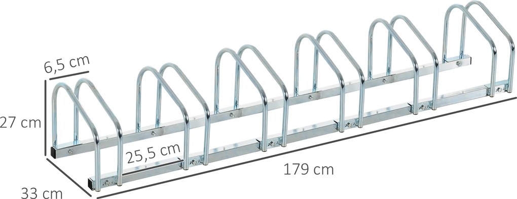 Stojak na rowery HOMCOM stojak na rowery stojak na wiele rowerów do 6 rowerów