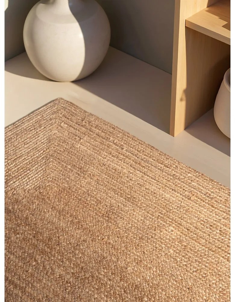 Dywan z juty dwustronny/tkany ręcznie w naturalnym kolorze 80x150 cm Juno – Hanse Home