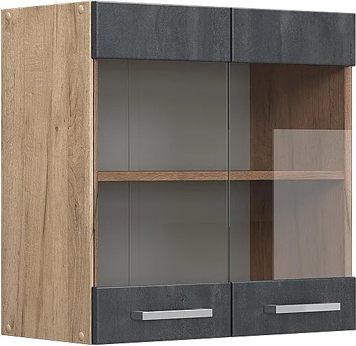 Szklana szafka kuchenna czarny beton 60x31x60 r-line