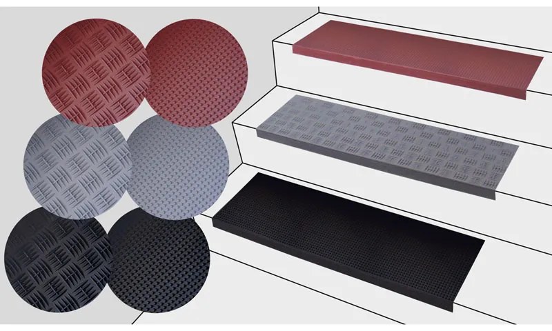 Gumowa nakładka na schody, 750 x 250 mm, 1 Szt., szary