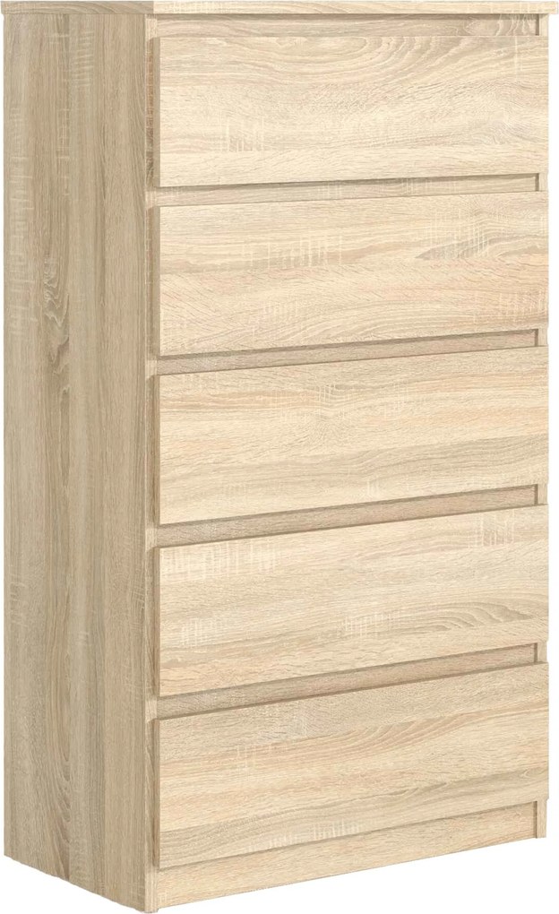 Komoda NUDO 70 cm do Salonu Sypialni 5 Szuflad Dąb sonoma