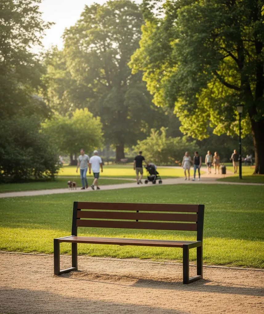 Nowoczesna industrialna ławka palisander H3-G08