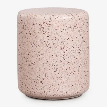 Stolik Nocny Ø35 Cm Z Betonu Elyndra Jasnoróżowy Lastryko - Sklum