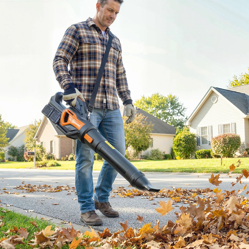 Outsunny laubgebläse kleiner outdoor sauger klein garten staubsauger akku-laubsauger elektrisch bläser akkulaubbläser laubpüster gartenföhn laubföhn akkubläser püsterich | Aosom PL