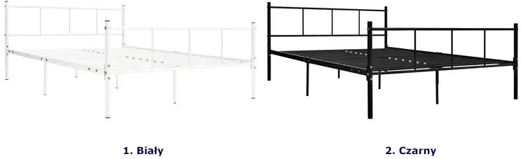 Czarne duże łóżko metalowe 160x200 cm T2-Z57