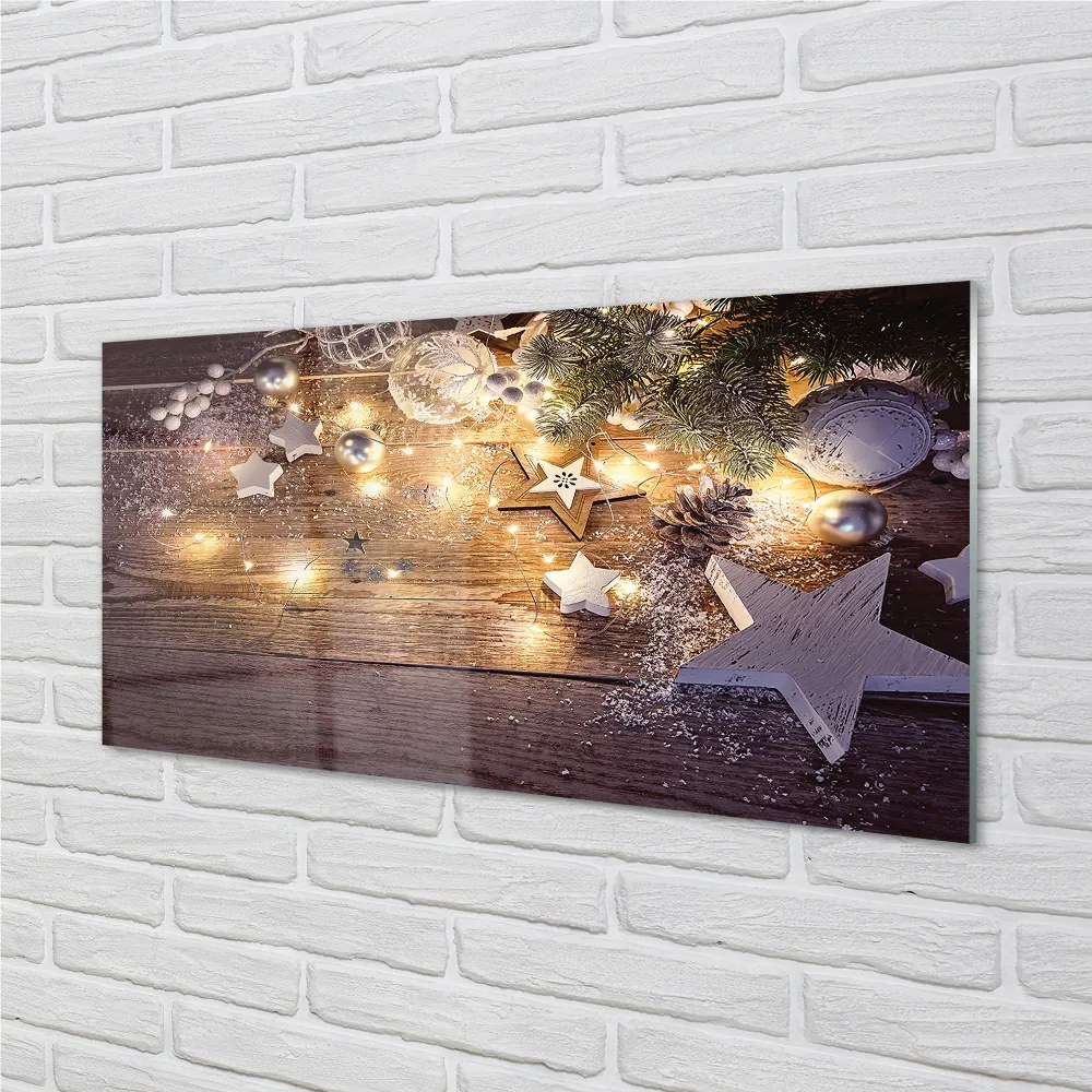 Szklany Panel Bombki szyszki deski lampki