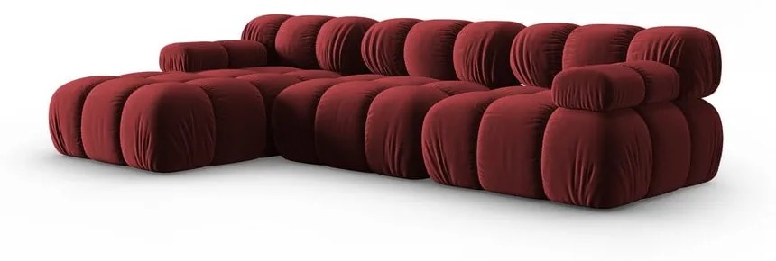 Czerwona aksamitna sofa 285 cm Bellis – Micadoni Home