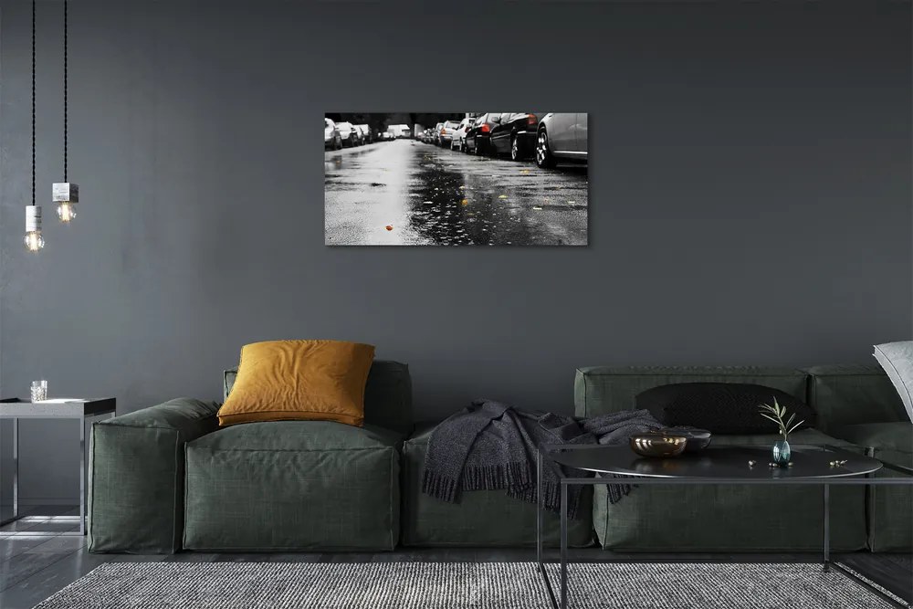 Zdjęcie na płótnie Samochód na Jesiennej Drodze