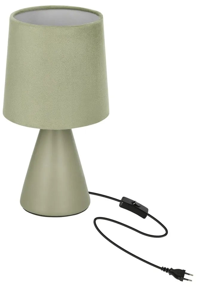 Zielona lampa stołowa z tekstylnym kloszem (wysokość 24,5 cm) Satti – Candellux Lighting