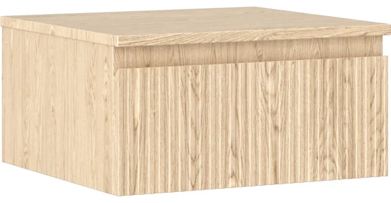Mexen Rivel szafka łazienkowa podumywalkowa 50 cm z blatem, 1 szuflada, ryflowana , dąb - 91A20-05023-1-BFC81
