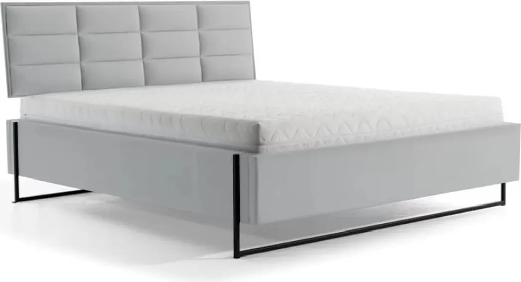 Łóżko tapicerowane Soft Loft 140x200 z pojemnikiem - welur popielaty Donna 3