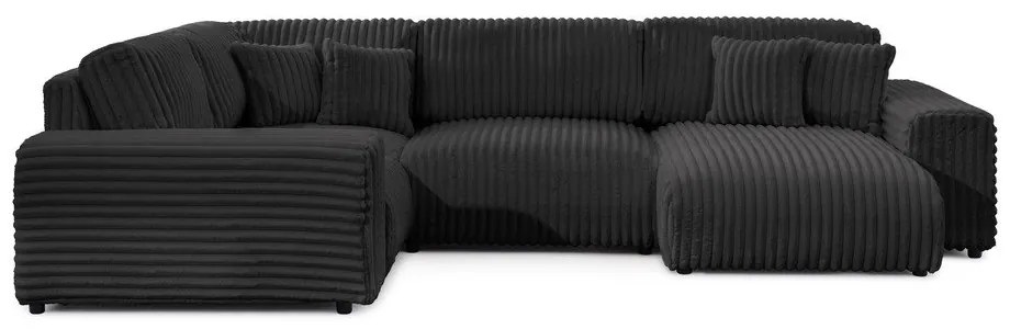 Ciemnoszary sztruksowy narożnik (lewostronny/w kształcie litery U) Justin – Ropez