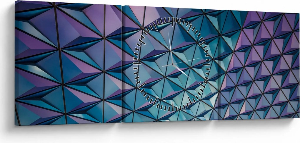Obraz - struktura koloru (z zegarem) (90x30 cm)