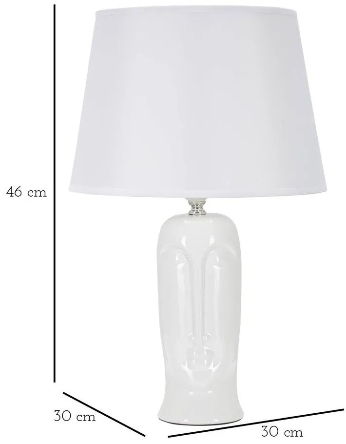 Biała ceramiczna lampa stołowa z tekstylnym kloszem (wys. 46 cm) Statua – Mauro Ferretti