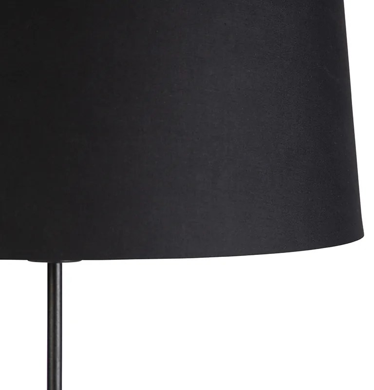 Lampa stojąca czarna z czarnym kloszem 45 cm regulowana - Parte klasyczny/Antyczny Oswietlenie wewnetrzne
