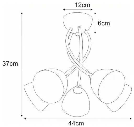 Żyrandol pięcioramienny patyna D7-P20