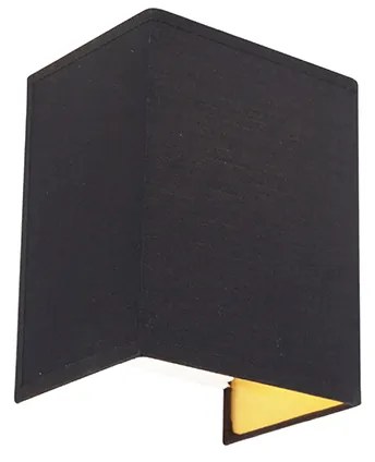 Nowoczesna lampa ścienna czarna i złota - Vete