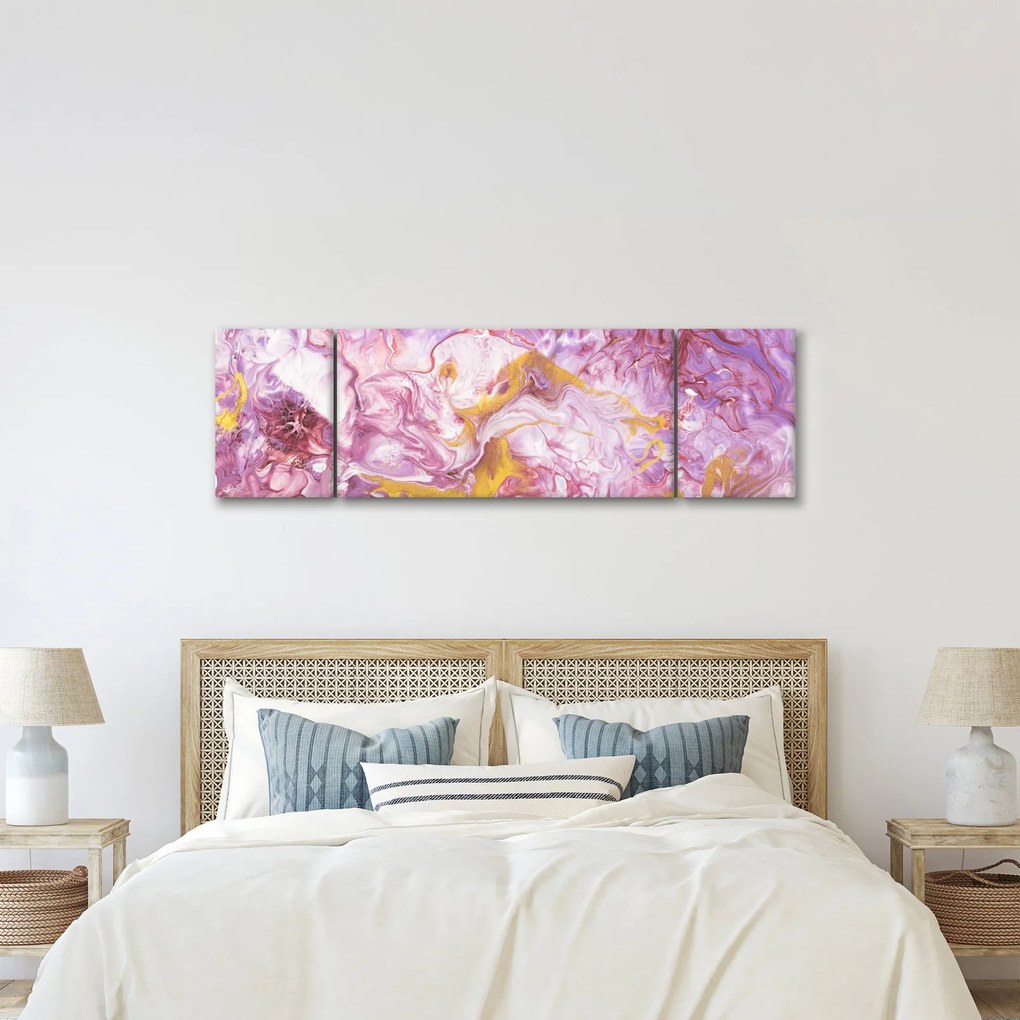 Obraz - Różwa abstrakcja (170x50 cm)