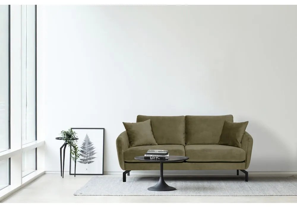 Zielona sofa z aksamitnym obiciem Scandic Magic, szer. 190 cm