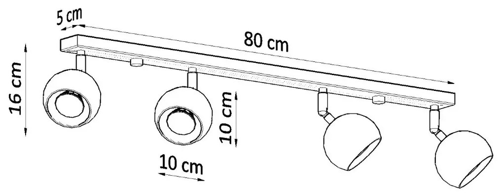 Listwa oświetleniowa OCULARE 4L czarny SOLLUX  LIGHTING
