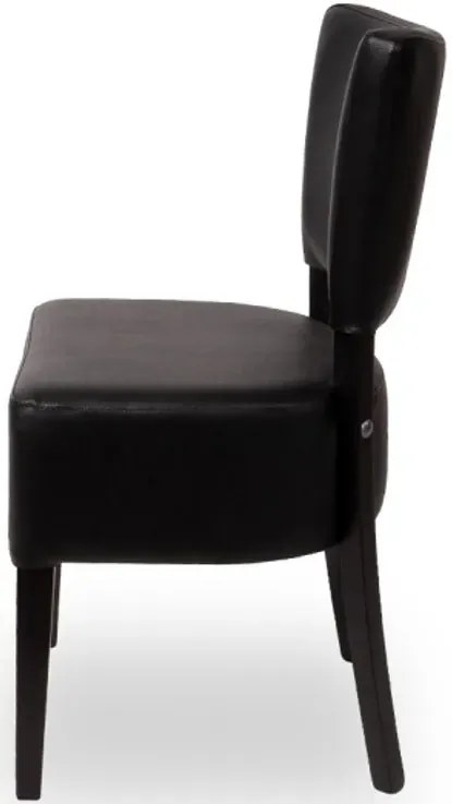 Drewniane tapicerowane skórą ekologiczną krzesło wenge + czarny W2-B70