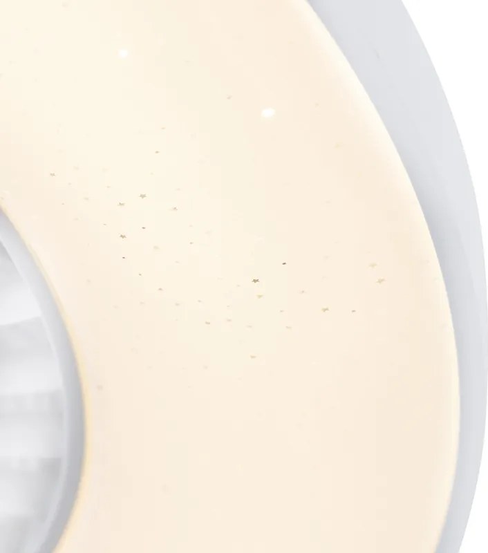 Biały wentylator sufitowy z efektem gwiazd, ściemniany - Climo