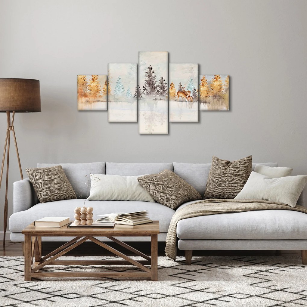Obraz - Akwarelowy las (125x70 cm)