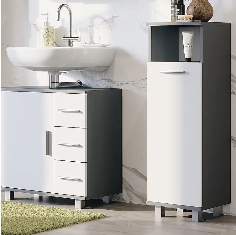 Szafka Midi antracyt/biały 30.2x30x95 ilias