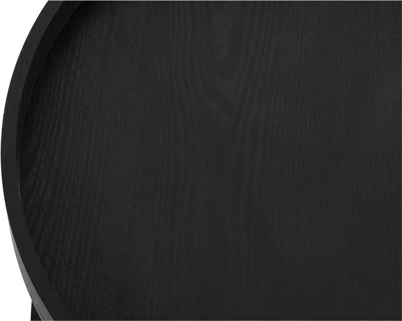 Czarny okrągły stolik w dekorze dębu ø 64 cm Hagen – Bonami Essentials