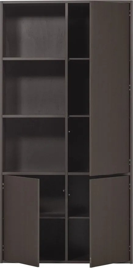 Ciemnobrązowa szafka modułowa z litego drewna sosnowego 108x215 cm Meggy – WOOOD