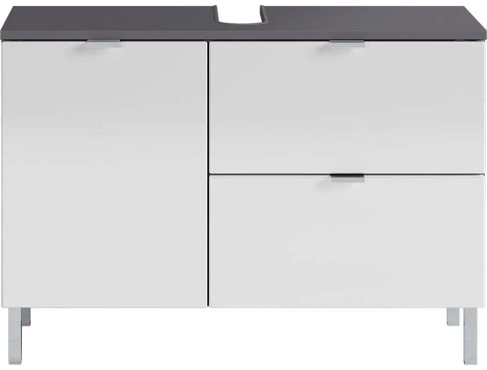 Biało-szara szafka pod umywalkę Germania Mauresa, szer. 80 cm