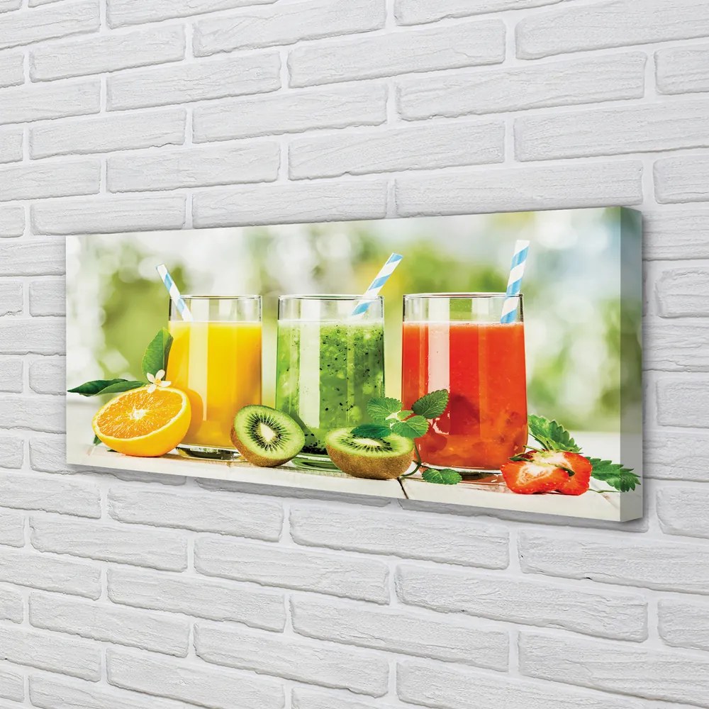 Obraz canvas na ścianę Owocowy Duet Truskawki I Kiwi