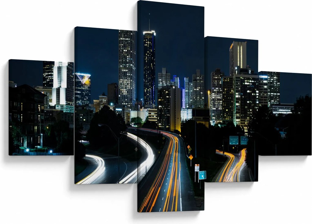 Obraz nocnej metropolii (125x70 cm)