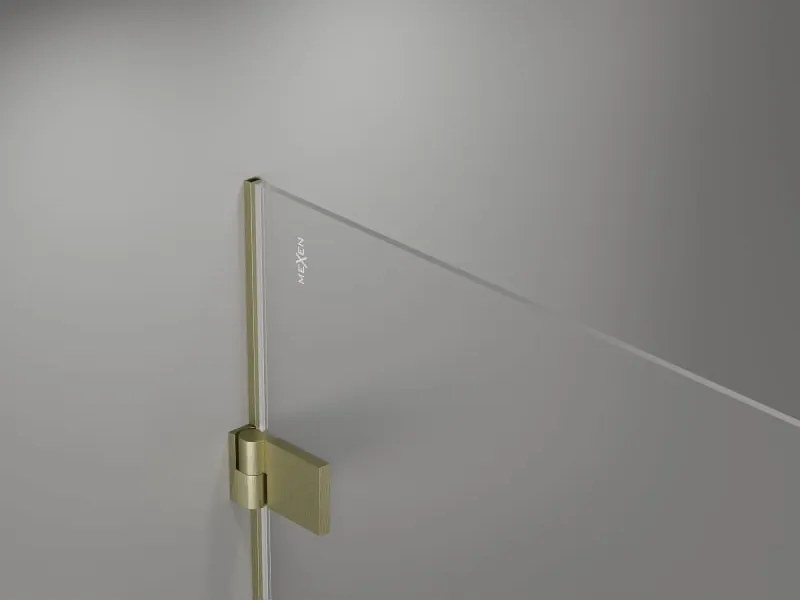 Mexen Lunar-B drzwi prysznicowe uchylne lewe 150 cm, transparent, złote szczotkowane - 832S-150-050-55-00-L