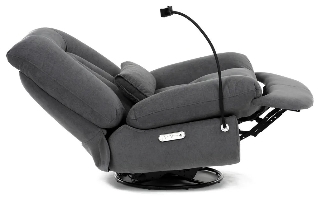 Elektryczny fotel z wbudowanym sterowaniem, szary