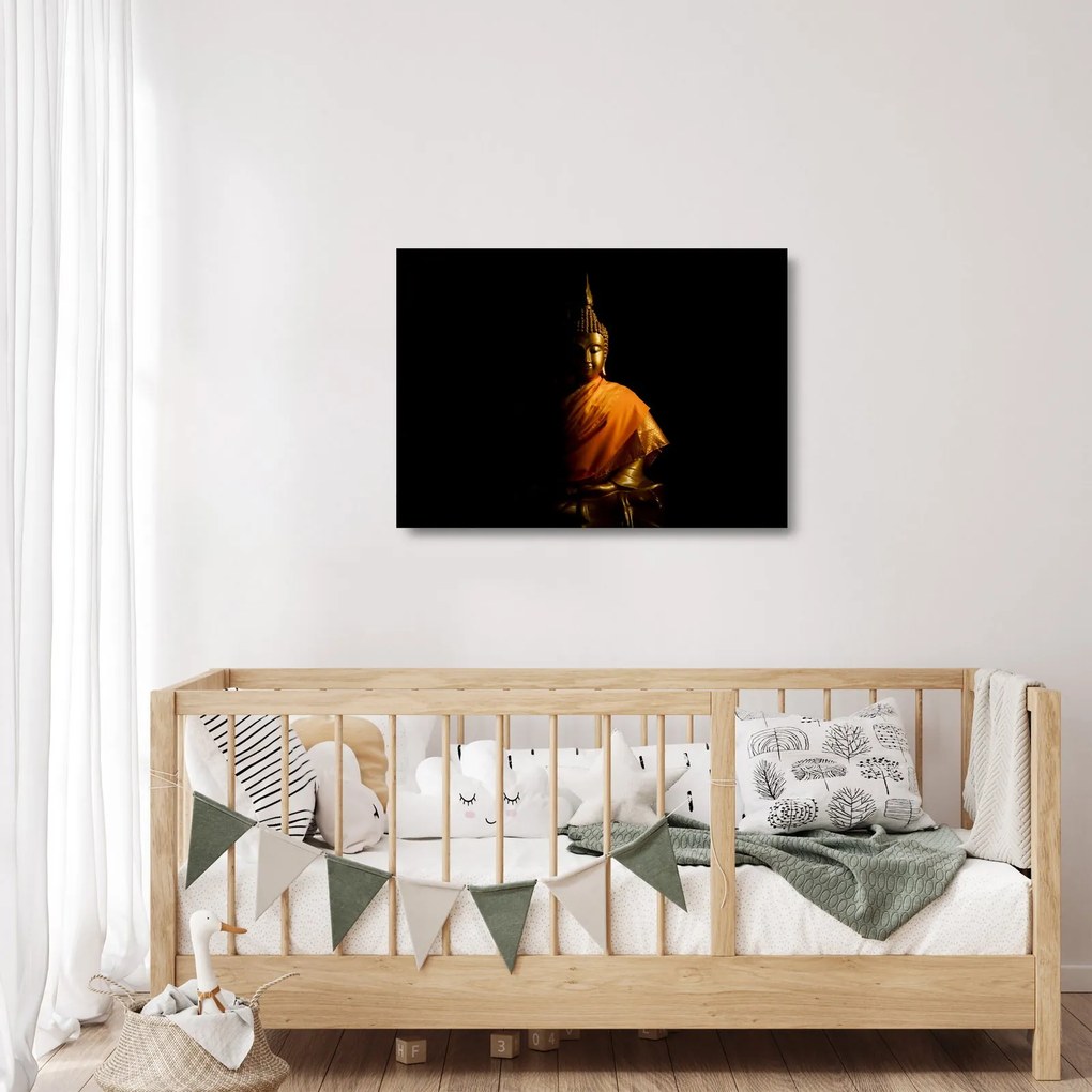 Obraz na szkle - Posąg Złotego Buddy (70x50 cm)