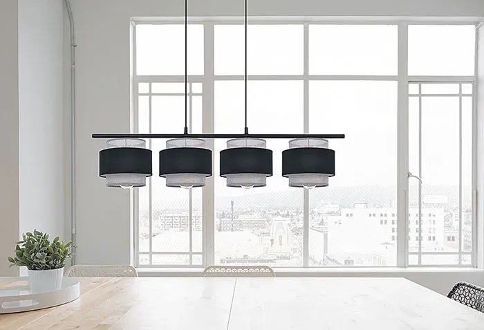 Lampa wisząca na listwie nad stół z 4 abażurami - 6X A533 H9-E45