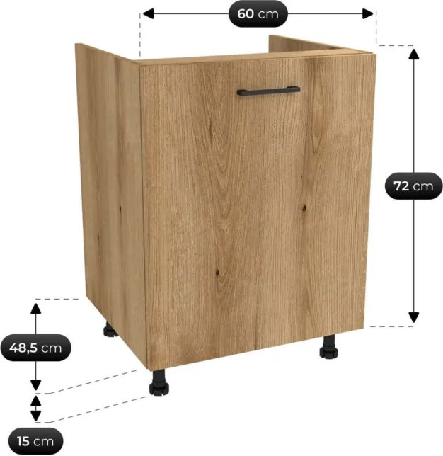 Zestaw Mebli Kuchennych MODERN 200 cm Dąb Evoke/Kaszmir Nowoczesny